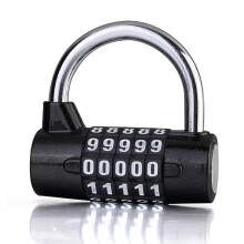 5 Digit Combination Padlock Zinc Alloy Keyless Travel Lock with FiveDial Security Code Black