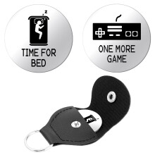Gamer Decision Coin Funny Flip Coin with Leather Keyring Double Sided Engraved Metal Gift for Gamers