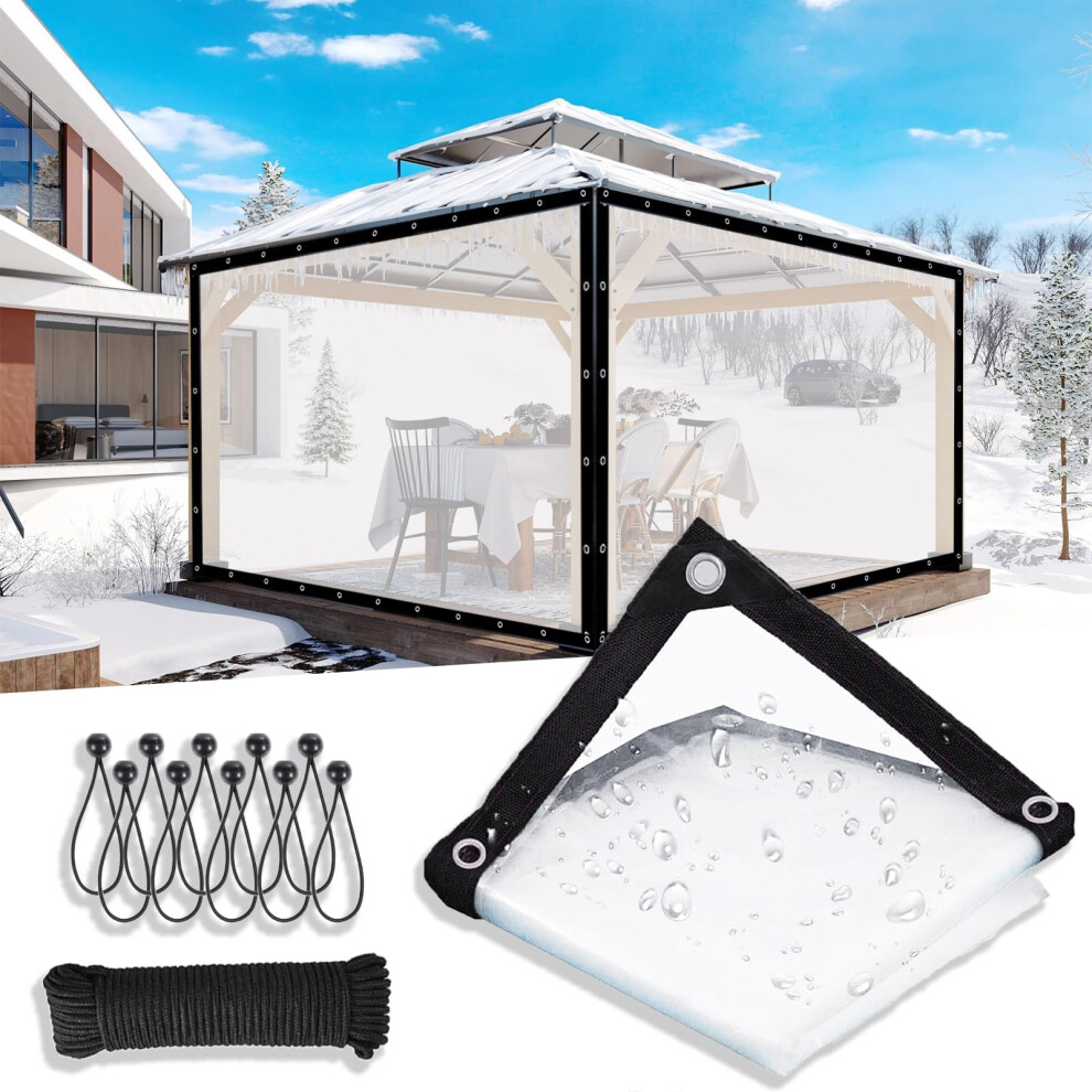 Clear Tarpaulin 14X16 Ft Heavy Duty Waterproof Tarp With Grommets For Outdoor Patio Cover 9771547057413