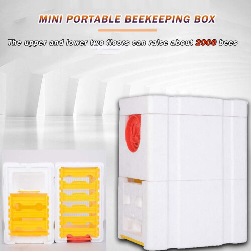 Beekeeping Starter Kit for Beginners, Complete DoubleLayer Beehive Box Set with Queen Bee Mate Foam 1
