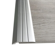 Aluminum Floor Transition Strip for Carpet to Tile, Self Adhesive Silver Door Threshold, Durable Easy Peel Install