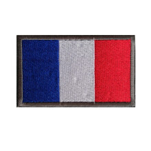 France Flag Patch Set with Reusable Hook and Loop Design and 15 French Flag Temporary Tattoos for Face