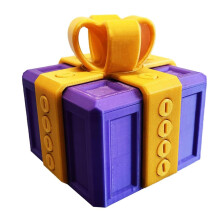 Funny Gift Box with Screws, 3D Printed Prank Money Box in Vivid Purple, Hilarious Birthday Surprise