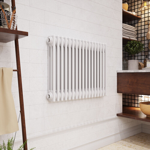 Balterley Triple Column Traditional Radiator 600 x 777mm, High Gloss White 1