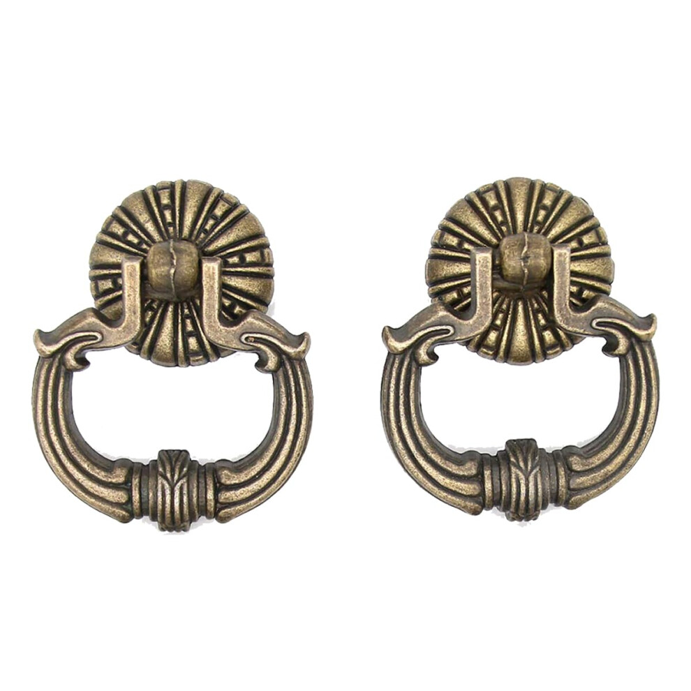 8Pcs Antique Bronze Cabinet Pull Handles 68Mm, Solid Zinc Alloy Drawer Knobs For Wardrobe And Tv Cabinet 9771547057826