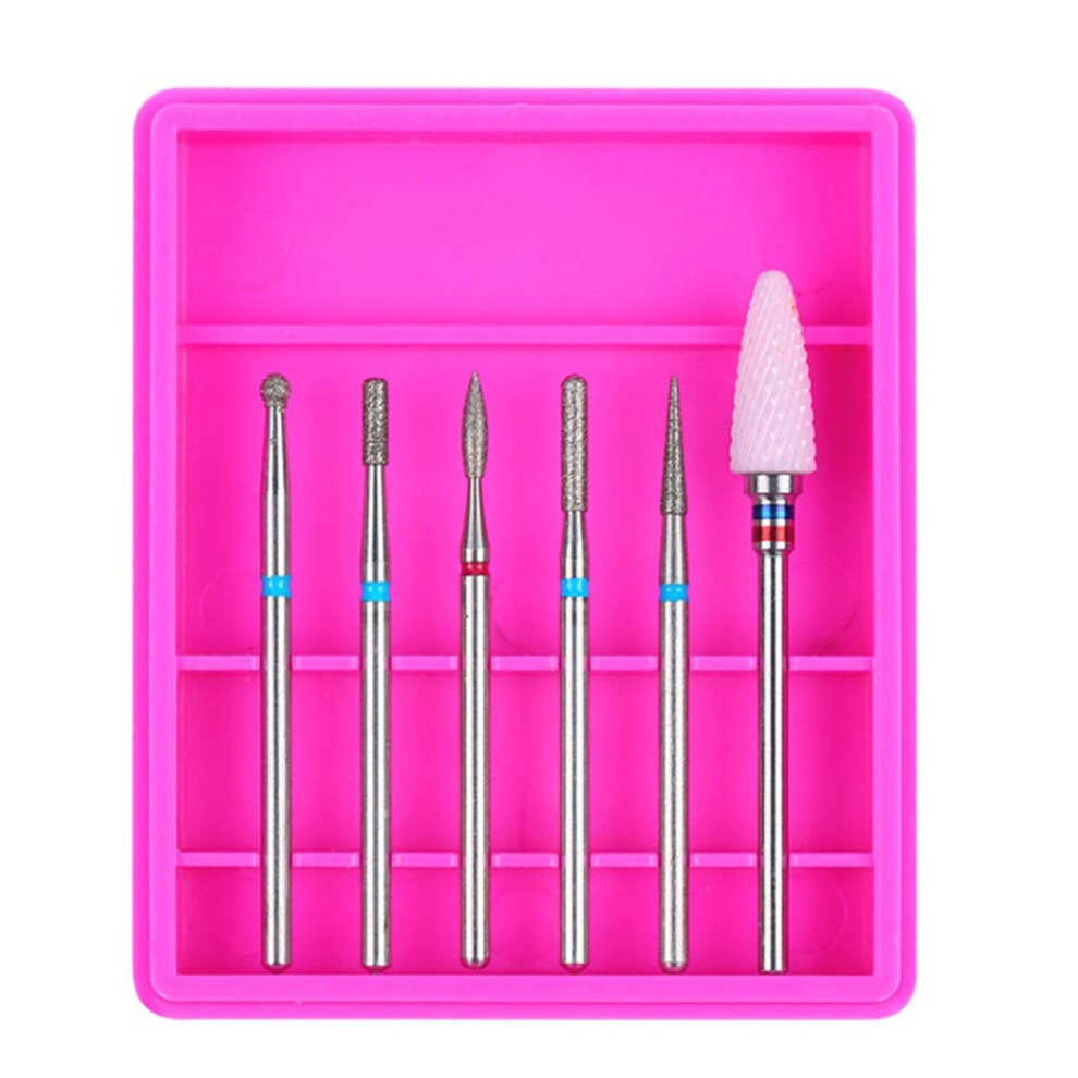 Nail Drill Bits Set for Manicure and Pedicure, Adjustable Speed Electric Nail File, 6pcs