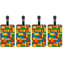 Colorful Luggage Tags Set of 2, Durable Vinyl Travel Luggage Tag with Bright Identification Design