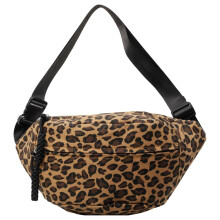 Leopard Print Fanny Pack for Women, Large Capacity Canvas Crossbody Bag with Adjustable Strap