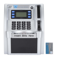 Kids ATM Piggy Bank with Automatic Bill Recognition, LCD Balance Display and Target Saving Mode