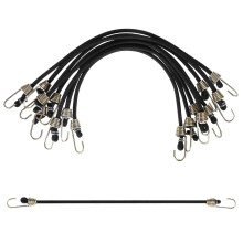 8 PCS Heavy Duty Short Bungee Cords with Hooks, Black Elastic Straps for Securing and Outdoor Use