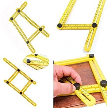 Folding Ruler with Metric and Inch Scale, Movable FourFold Measuring Square for Woodworking and DIY