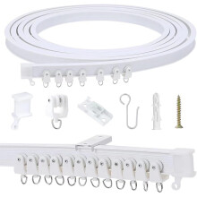 9.8ft Flexible Ceiling Curtain Track, Curved SpaceSaving Rail for Room Divider, RV, Shower, Hospital