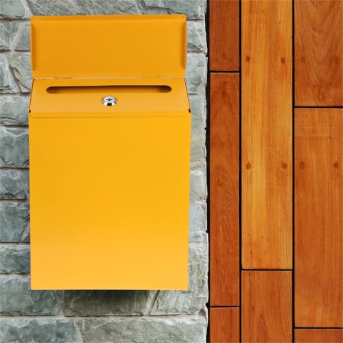 Vintage Mailbox with Secure Locking System, Durable Iron Construction, European Style Wall Mount Box 2