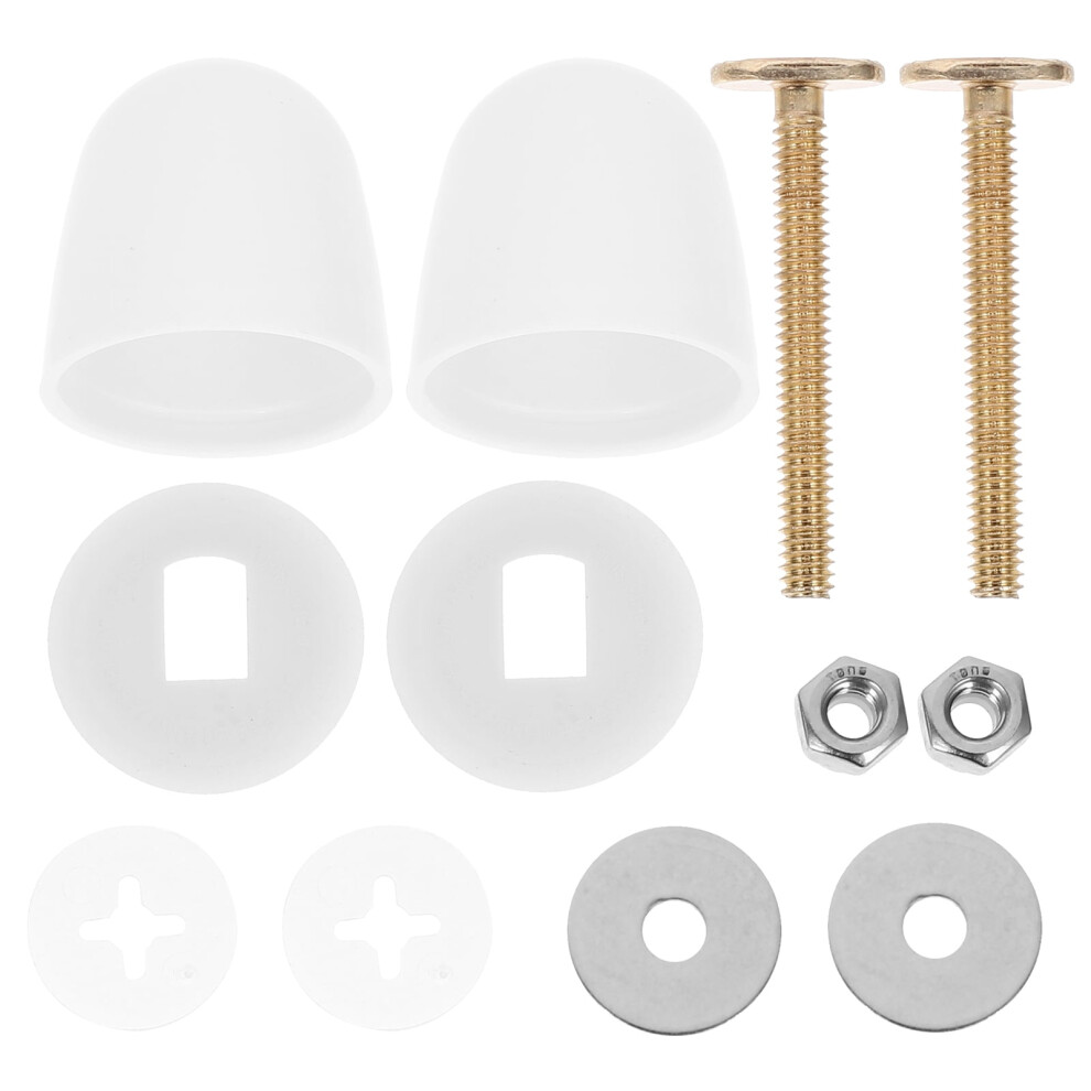 1 Set Toilet Fasteners Toilet Bolt Caps Floor Bolts And Caps Set 9301715071776