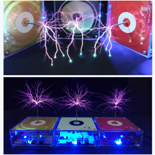 Ηχείο πλάσματος Music Tesla Coil Arc με δυνατότητα αφής, ασύρματη μετάδοση, μαύρο, με φω 1
