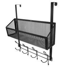 Over the Door Organizer with Hooks, MultiLayer Metal Storage Rack for Bathroom Bedroom, NoDrill SpaceSaving Design