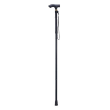 Folding Walking Cane with Ergonomic Handle, Adjustable Height, Quad Base, Non‑Slip Tip, Black