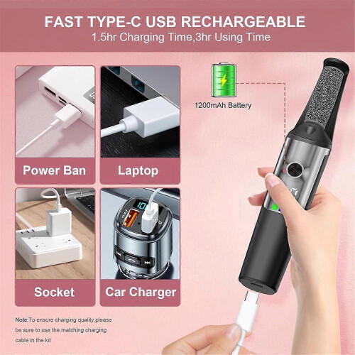 Electric Callus Removers for Feet,Rechargeable Foot File,Black 1