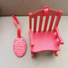 Christmas Indoor Decorations Wooden Rocking Chair and Tag