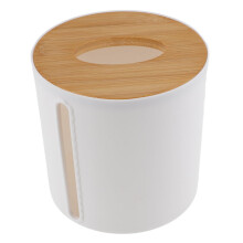 Toilet Paper Holder with Dustproof Lid, Compact Vertical Dispenser for Bathroom and Kitchen