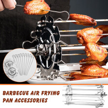 Newly2024BBQ Grill ketrec rozsdamentes acél pörkölő tűketreces konyha