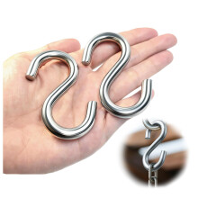 3 Inch 304 Stainless Steel S Hooks 6 Pack, Heavy Duty 550lbs Load, Corrosion Resistant for Hanging Plants and Hammocks