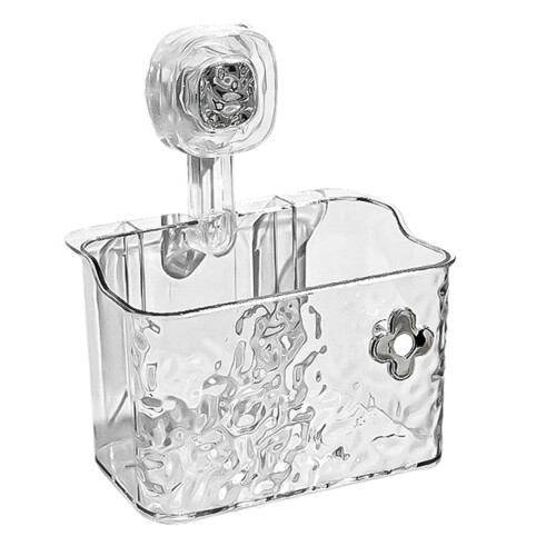 Strong Suction Shower Caddy with Secure Suction Hold, No Drill Bathroom Organizer, White
