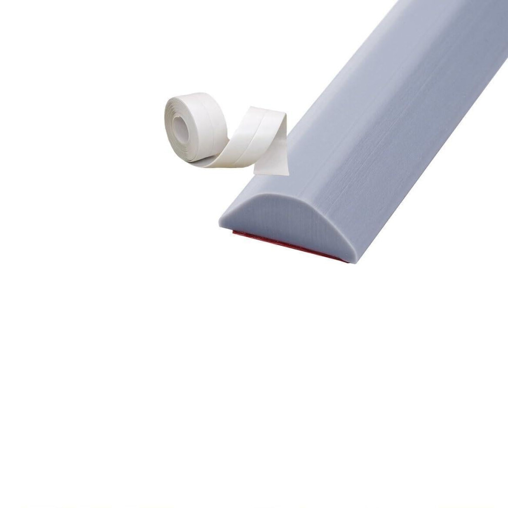 Shower Threshold Water Barrier 350Cm Selfadhesive Silicone Seal Strip For Bathroom Floor Gris 9351714685245