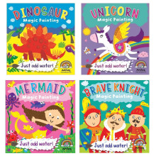 Anila's Set of 4 Aqua Magic Painting Books - Dinosaur, Unicorn, Mermaid & Brave Knight