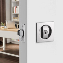 HeavyDuty Pocket Door Lock with Key, Flush Square Sliding Lock for Bathroom Privacy, CorrosionResistant Alloy