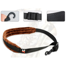 Comfortable Thicken Decompression Tenor Soprano Alto Sax Neck Strap Sax Harness Saxophone Strap,Brown