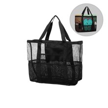 Verkkomainen rantakassi, erittäin suuri verkkomainen rantakassi, kevyt ja suuri uimakassi, jossa 8 taskua miehille ja naisille