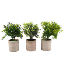 3 Pezzi di Piccole Piante nel Plastica Artificiale nel Vaso, Piante di Rosmarino Finte Piante D'Appartamento con Fiori Finti per La Decorazione