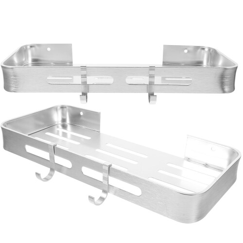 Corner Shower Shelf Wall Mounted Aluminum Organizer, Rustproof SpaceSaving Bathroom Storage Rack