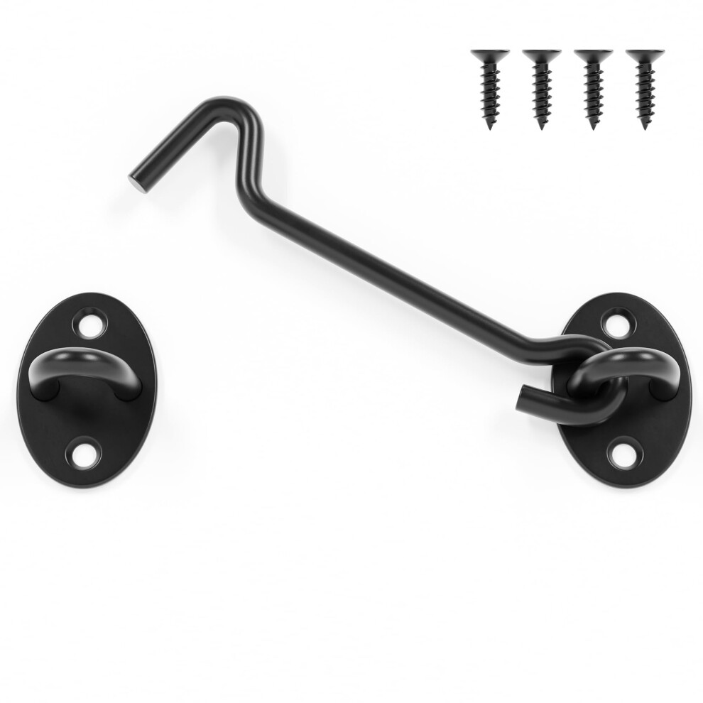 5 Inch HeavyâDuty Barn Door Latch, Matte Black Hook And Eye Latch For Gate And Privacy Door 9771547059004