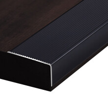 Black Aluminum Door Threshold Strip 7cm Wide, HeavyDuty NonSlip Beveled Edge Transition Trim for Floor and Carpet