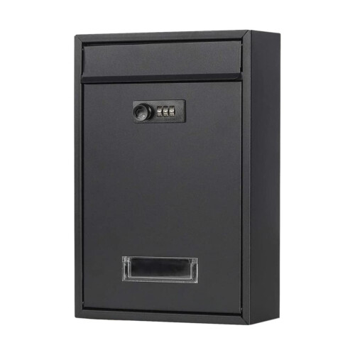 Wall Mounted Locking Mailbox, Weatherproof Iron Build, Large Capacity Secure Mailbox for Home and Office
