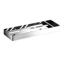 Stainless Steel Shower Caddy Wall Mounted Bathroom Storage Rack, Large Silver Shelf Drill Installation