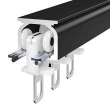 Ceiling Curtain Track Room Divider Rail Heavy Duty Aluminum Dual Mount Smooth Silent Glide Black 2.3‑19.7FT