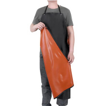 Waterproof Work Apron PVC Extra Long Oil Resistant Heavy Duty for Kitchen Cleaning Gardening Lab Black
