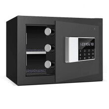 Electronic Wall Safe with Password Access and Hidden Key Backup, Recessed Steel Home Safe Box for Office Hotel Use