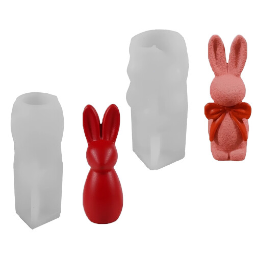 Easters Rabbits Silicone Candle Mould Flexible-Jackrabbit 1