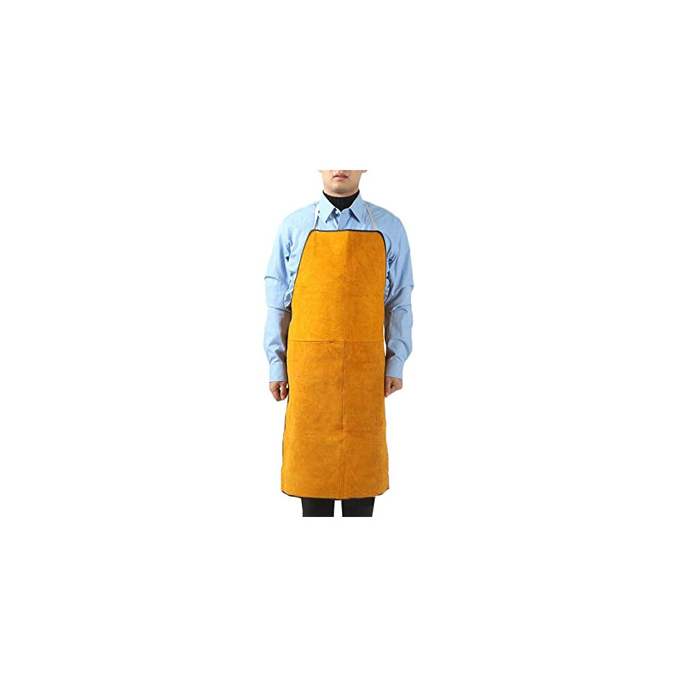 Heavy Duty Leather Welding Apron Orange Â Flame Retardant Protection, Adjustable Unisex Fit For Workshop Use 9351714685320