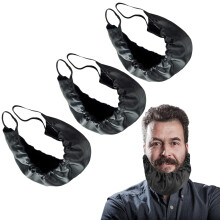 3 Pack Adjustable Beard Cover for Men, Breathable Reusable Beard Bib Keeps Beard Clean and Protects Bedding