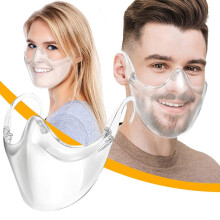 AntiFog Clear Face Shield for Adults, Lightweight Transparent Reusable Protective Set (2 Pieces)