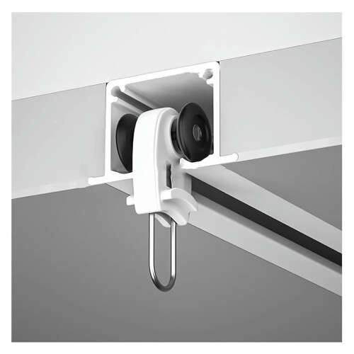 Heavy Duty Ceiling Curtain Track System, White Recessed Ceiling Mount Rail, Smooth Silent Glide, 13ft