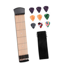Pocket Guitar 6 Fret Guitar Practice Neck BeginnerFriendly Trainer with Compact Storage Bag Black
