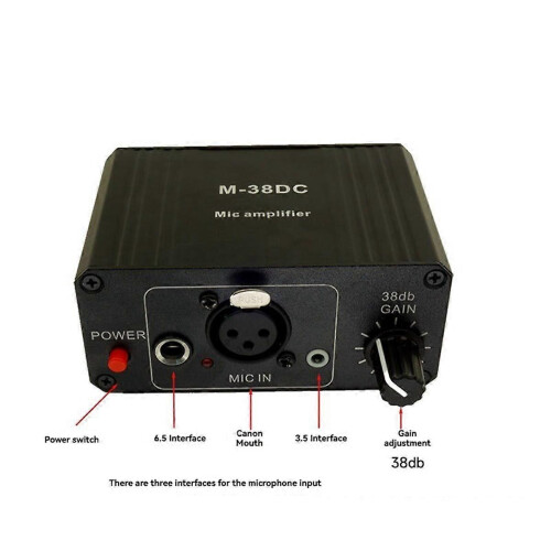 Φορητός προενισχυτής μικροφώνου Phantom Power 48V με έξοδο XLR υψηλής απόδοσης, συμβατ 1