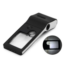 3X 10X Magnifier 55X Microscope Loupe With LED & UV Light