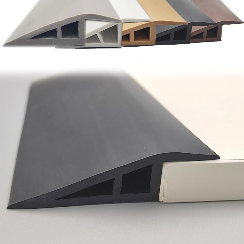 Antislip Floor Transition Strip For Doorway Threshold, Flexible Pvc Edge Trim For Uneven Floors 10M Black 9771547060567